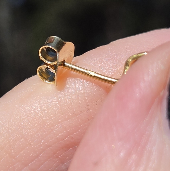 Strawberry/tangerine Raw 2k Tourmaline Sterling & Gold Earrings - Picture 10 of 10